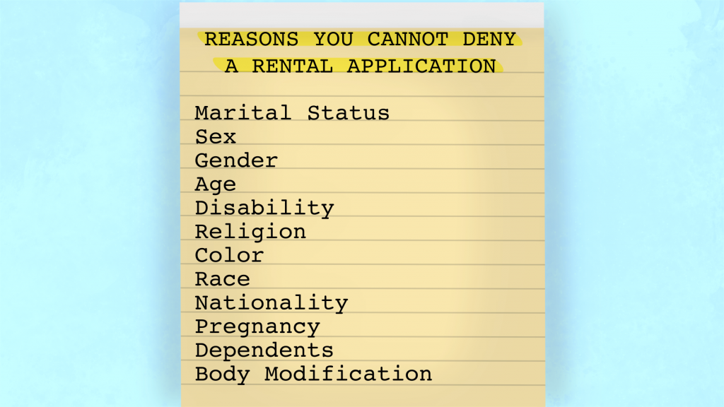 Reasons you cannot deny a rental application 