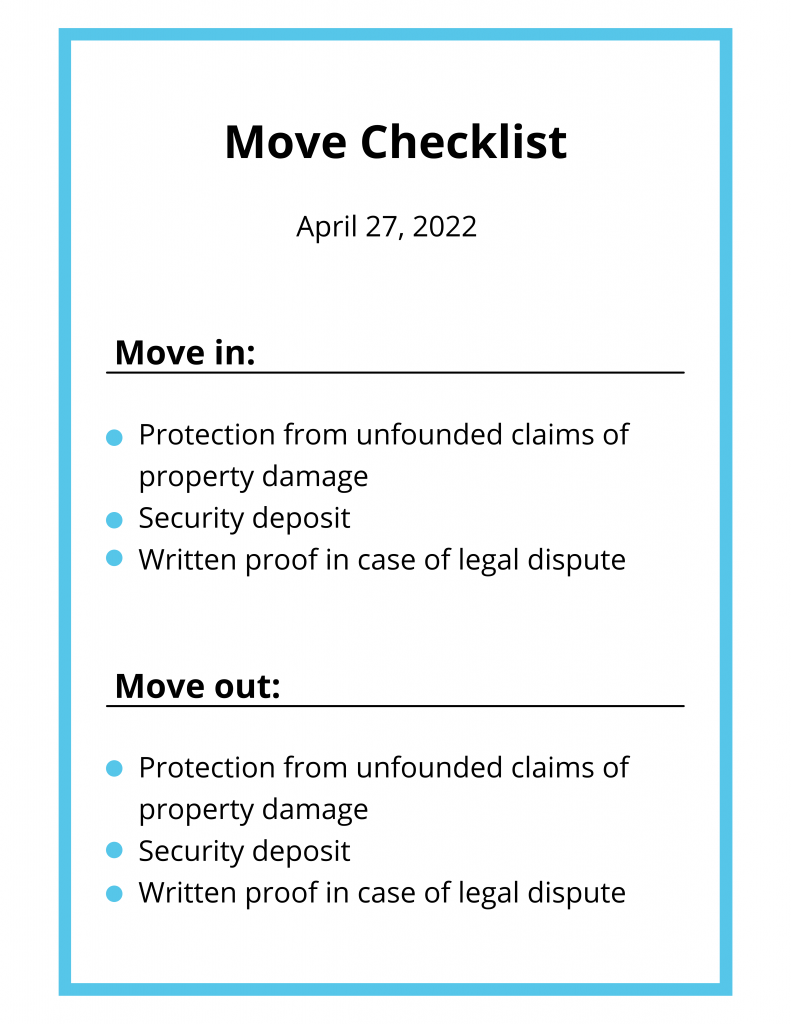 Move in and Move out checklist 