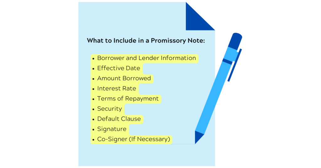 What you should include in a promissory note 